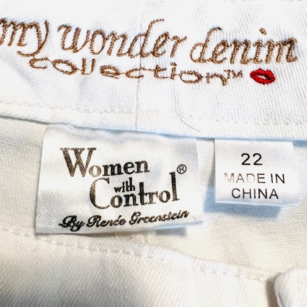 My Wonder Denim Women's White Cropped Jeans Plus Size 22 Stretch High Rise NWT - Picture 6 of 11